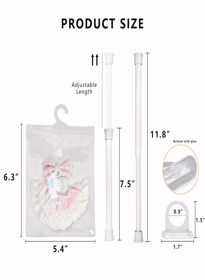 aimpiwt 10 Pack Clear Doll Clothes Storage Bags with Hanging Rod & Hooks, Compatible with Labubu Clothes - PVC Transparent Organizer Set for Dolls, Space-Saving Wardrobe System - Image 2
